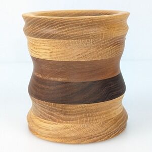 Handmade Wood Turned Vase Multi Tone Wood Decor Home Cottagecore Rustic Cabin